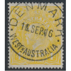 AUSTRALIA - 1916 4d lime-yellow KGV, single watermark, used – ACSC # 110D AUSTRALIA - 1916 4d lime-yellow KGV, single watermark, used – ACSC # 110D