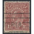 AUSTRALIA - 1922 1½d bright brown-red KGV, 'retouched NW' [11R4], used – ACSC # 87A(11)j