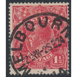 AUSTRALIA - 1924 1½d red KGV, no watermark, 'notch in NE' [17R27], used – ACSC # 90B(17)sa