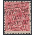 AUSTRALIA - 1924 1½d red KGV, no watermark, 'scratched electro' [17R3], used – ACSC # 90D(17)l