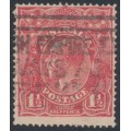 AUSTRALIA - 1924 1½d red KGV, no watermark, 'accent on E' [18L8], used – ACSC # 90D(18)e