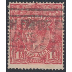 AUSTRALIA - 1924 1½d red KGV, no watermark, 'accent on E' [18L8], used – ACSC # 90D(18)e