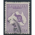 AUSTRALIA - 1913 9d violet Kangaroo, 1st watermark, used – ACSC # 24A AUSTRALIA - 1913 9d violet Kangaroo, 1st watermark, used – ACSC # 24A