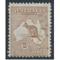 AUSTRALIA - 1913 2/- brown Kangaroo, 1st watermark, used – ACSC # 35A AUSTRALIA - 1913 2/- brown Kangaroo, 1st watermark, used – ACSC # 35A