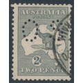 AUSTRALIA - 1915 2d grey Kangaroo, die I, 3rd watermark, perf. OS, used – ACSC # 7Bba AUSTRALIA - 1915 2d grey Kangaroo, die I, 3rd watermark, perf. OS, used – ACSC # 7Bba