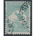 AUSTRALIA - 1920 1/- blue-green Kangaroo, die IIB, 3rd watermark, used – ACSC # 33A AUSTRALIA - 1920 1/- blue-green Kangaroo, die IIB, 3rd watermark, used – ACSC # 33A