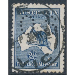 AUSTRALIA - 1913 2½d indigo Kangaroo, 1st watermark, perf. small OS, used – ACSC # 9Abb