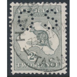 AUSTRALIA - 1913 2d slate Kangaroo, perf. small OS, used – ACSC # 5Dbc