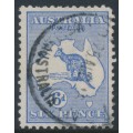 AUSTRALIA - 1915 6d deep ultramarine Kangaroo, 2nd watermark, used – ACSC # 18B AUSTRALIA - 1915 6d deep ultramarine Kangaroo, 2nd watermark, used – ACSC # 18B