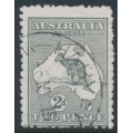 AUSTRALIA - 1913 2d grey Kangaroo, inverted 1st watermark, used – ACSC # 5Aa AUSTRALIA - 1913 2d grey Kangaroo, inverted 1st watermark, used – ACSC # 5Aa