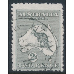 AUSTRALIA - 1913 2d grey Kangaroo, inverted 1st watermark, used – ACSC # 5Aa