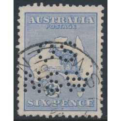 AUSTRALIA - 1915 6d ultramarine Kangaroo, 2nd watermark, perf. OS NSW, used – ACSC # 18Aba
