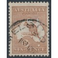 AUSTRALIA - 1923 6d chestnut Kangaroo, 3rd watermark, used – ACSC # 21A AUSTRALIA - 1923 6d chestnut Kangaroo, 3rd watermark, used – ACSC # 21A