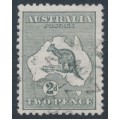 AUSTRALIA - 1913 2d grey Kangaroo, inverted 1st watermark, used – ACSC # 5Aa AUSTRALIA - 1913 2d grey Kangaroo, inverted 1st watermark, used – ACSC # 5Aa