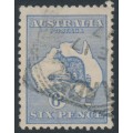 AUSTRALIA - 1915 6d ultramarine Kangaroo, die II, 3rd watermark inverted, used – ACSC # 19Aa AUSTRALIA - 1915 6d ultramarine Kangaroo, die II, 3rd watermark inverted, used – ACSC # 19Aa