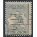 AUSTRALIA - 1915 2d pale grey Kangaroo, die I, inverted 3rd watermark, used – ACSC # 7Ba AUSTRALIA - 1915 2d pale grey Kangaroo, die I, inverted 3rd watermark, used – ACSC # 7Ba
