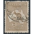 AUSTRALIA - 1916 2/- brown Kangaroo, 3rd watermark, used – ACSC # 37A AUSTRALIA - 1916 2/- brown Kangaroo, 3rd watermark, used – ACSC # 37A