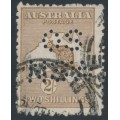 AUSTRALIA - 1916 2/- brown Kangaroo, 3rd watermark, perf. OS NSW, used – ACSC # 37Aba AUSTRALIA - 1916 2/- brown Kangaroo, 3rd watermark, perf. OS NSW, used – ACSC # 37Aba