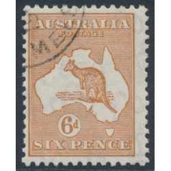 AUSTRALIA - 1932 6d chestnut Kangaroo, CofA watermark, CTO – ACSC # 23Aw