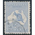 AUSTRALIA - 1913 6d greyish blue Kangaroo, 1st watermark, used – ACSC # 17B AUSTRALIA - 1913 6d greyish blue Kangaroo, 1st watermark, used – ACSC # 17B