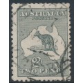 AUSTRALIA - 1913 2d grey Kangaroo, 1st watermark, 'retouched NW' [1L18], used – ACSC # 5A(1)h