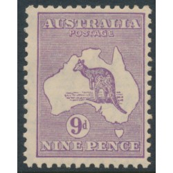 AUSTRALIA - 1929 9d violet Kangaroo, SM watermark, MH – ACSC # 28A