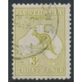 AUSTRALIA - 1915 3d olive Kangaroo, die II, 3rd watermark, used – ACSC # 13F AUSTRALIA - 1915 3d olive Kangaroo, die II, 3rd watermark, used – ACSC # 13F