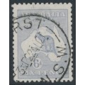 AUSTRALIA - 1915 6d pale greyish violet Kangaroo, die II, 3rd watermark, used – ACSC # 19G AUSTRALIA - 1915 6d pale greyish violet Kangaroo, die II, 3rd watermark, used – ACSC # 19G