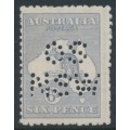 AUSTRALIA - 1915 6d grey-blue Kangaroo, 3rd watermark, perf. OS NSW, MNG – ACSC # 19Eba AUSTRALIA - 1915 6d grey-blue Kangaroo, 3rd watermark, perf. OS NSW, MNG – ACSC # 19Eba