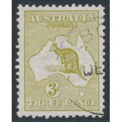 AUSTRALIA - 1913 3d olive Kangaroo, die I, 1st watermark, CTO – ACSC # 12Awb AUSTRALIA - 1913 3d olive Kangaroo, die I, 1st watermark, CTO – ACSC # 12Awb