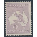 AUSTRALIA - 1915 9d pale violet Kangaroo, 2nd watermark, MNG – ACSC # 25B AUSTRALIA - 1915 9d pale violet Kangaroo, 2nd watermark, MNG – ACSC # 25B