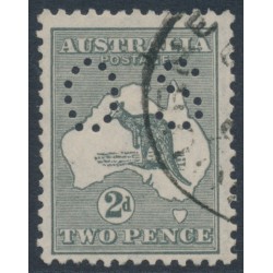 AUSTRALIA - 1915 2d silver-grey Kangaroo, die I, 3rd watermark, perf. OS, used – ACSC # 7Dba