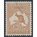 AUSTRALIA - 1929 6d chestnut Kangaroo, SM watermark, CTO – ACSC # 22Aw