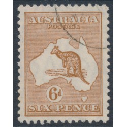 AUSTRALIA - 1929 6d chestnut Kangaroo, SM watermark, CTO – ACSC # 22Aw
