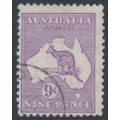 AUSTRALIA - 1932 9d violet Kangaroo, CofA watermark, CTO – ACSC # 29Aw