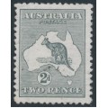 AUSTRALIA - 1913 2d slate Kangaroo, 1st watermark, 'BENCE' [1R49], used – ACSC # 5D(1)p