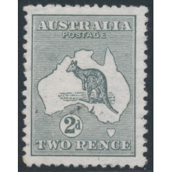AUSTRALIA - 1913 2d slate Kangaroo, 1st watermark, 'BENCE' [1R49], used – ACSC # 5D(1)p