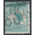 AUSTRALIA - 1913 1/- green Kangaroo, inverted 1st watermark, used – ACSC # 30Aa AUSTRALIA - 1913 1/- green Kangaroo, inverted 1st watermark, used – ACSC # 30Aa