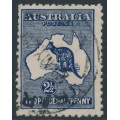 AUSTRALIA - 1917 2½d indigo Kangaroo, 3rd watermark, 'retouched A' [2L43], used – ACSC # 11C(2)l