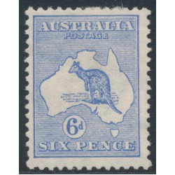 AUSTRALIA - 1913 6d blue Kangaroo, 1st watermark, MH – ACSC # 17C