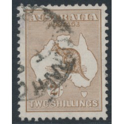 AUSTRALIA - 1915 2/- light brown Kangaroo, 2nd watermark, used – ACSC # 36A