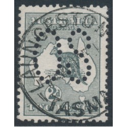 AUSTRALIA - 1913 2d deep grey Kangaroo, perf. large OS, used – ACSC # 5Bbb