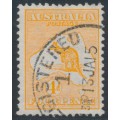 AUSTRALIA - 1913 4d deep orange Kangaroo, 1st watermark, used – ACSC # 15C AUSTRALIA - 1913 4d deep orange Kangaroo, 1st watermark, used – ACSC # 15C