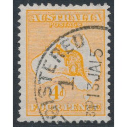 AUSTRALIA - 1913 4d deep orange Kangaroo, 1st watermark, used – ACSC # 15C