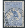 AUSTRALIA - 1913 6d ultramarine Kangaroo, 1st watermark, used – ACSC # 17A AUSTRALIA - 1913 6d ultramarine Kangaroo, 1st watermark, used – ACSC # 17A