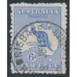 AUSTRALIA - 1913 6d ultramarine Kangaroo, 1st watermark, used – ACSC # 17A