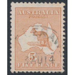 AUSTRALIA - 1913 5d pale chestnut Kangaroo, 1st watermark, used – ACSC # 16B