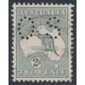 AUSTRALIA - 1915 2d grey Kangaroo, die I, 3rd watermark, perf. OS, used – ACSC # 7Bba AUSTRALIA - 1915 2d grey Kangaroo, die I, 3rd watermark, perf. OS, used – ACSC # 7Bba