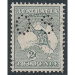 AUSTRALIA - 1915 2d grey Kangaroo, die I, 3rd watermark, perf. OS, used – ACSC # 7Bba