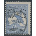 AUSTRALIA - 1915 6d ultramarine Kangaroo, die II, perf. OS, used – ACSC # 19Aba AUSTRALIA - 1915 6d ultramarine Kangaroo, die II, perf. OS, used – ACSC # 19Aba